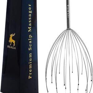 USAGA 20-Finger Silvery Head Massager for Ultimate Relaxation