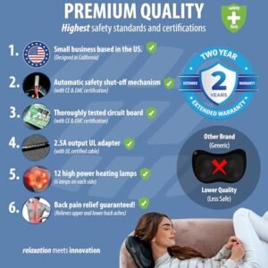 Zyllion Shiatsu Massager with Heat - Deep Tissue Relief